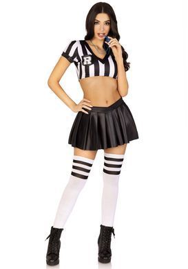 Костюм рефері Leg Avenue Time Out Referee M, кроп-топ спідниця свисток SO9192 фото