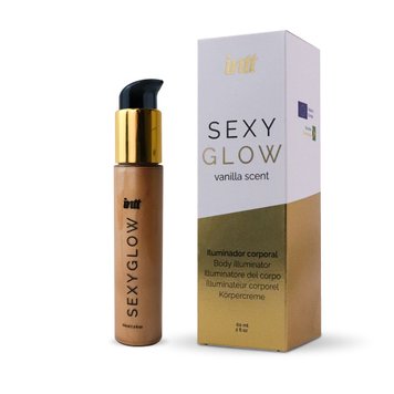 Крем-шимер для тіла Intt Sexy Glow (60 мл) з олією ши та ароматом ванілі, сяйна засмагла шкіра SO7131 фото