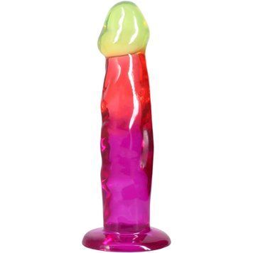 Дилдо Doc Johnson Crystal Jellies - 7.5 Inch Classic Dong - Rainbow SX4490 фото