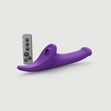 Вібронасадка для страпону з вакуумною стимуляцією Strap-On-Me Multi Orgasm Dildo M Purple SX4033 фото