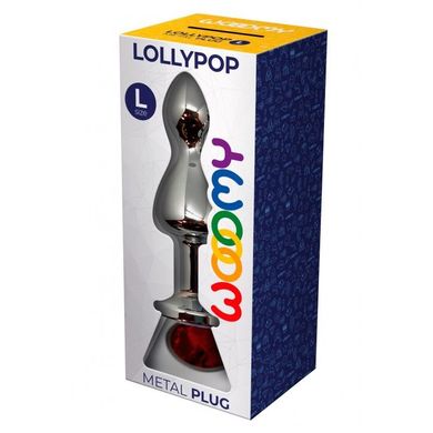 Металева анальна пробка Wooomy Lollypop Double Ball Metal Plug Red L діаметр 3,5 см, довжина 10,5 см SO7420 фото