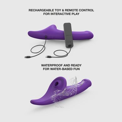 Вібронасадка для страпону з вакуумною стимуляцією Strap-On-Me Multi Orgasm Dildo M Purple SX4033 фото