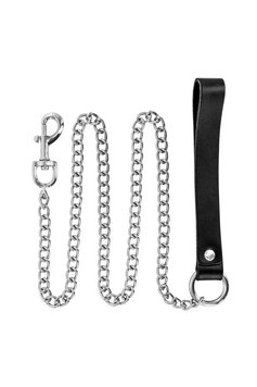 Повідець Fetish Tentation Premium Metal leash with cowhide leather wrist 115 см SX1097 фото