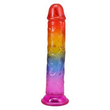Дилдо Doc Johnson Crystal Jellies - 7 Inch Сlassic Dong - Rainbow SX4447 фото