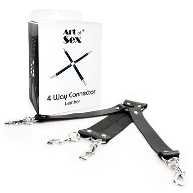 Хрестовина з натуральної шкіри Art of Sex &ndash; 4 Way Connector, чорний SO7480 фото