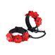 Наручники Liebe Seele Flower Rhythm - Black and Red Leather Flowers Hand Cuffs (м'яте паковання!!!) SX4839-R фото 1