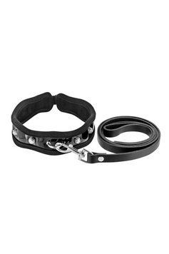 Повідець з натуральної шкіри Fetish Tentation Premium Patent leather chocker and leash SX1098 фото