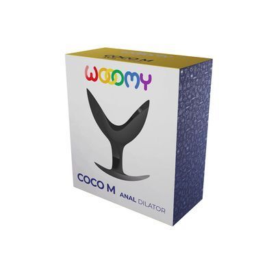 Анальний розширювач Wooomy Coco M, чорний, силіконовий, роздвоєний SX0810 фото