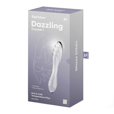 Двосторонній скляний дилдо Satisfyer Dazzling Crystal 1 Transparent (м'яте паковання!!!) SO8785-R фото