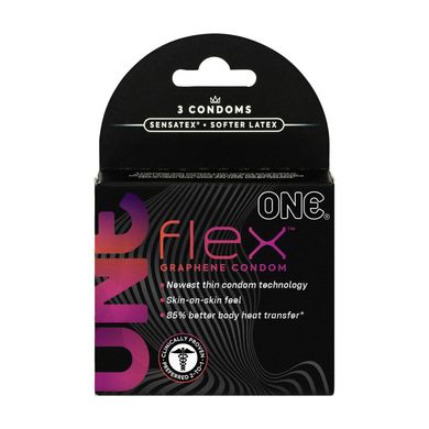 Презервативи ONE Flex Graphene Condom 3 шт, картонна коробка SX0783 фото