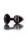 Анальний корок L чорний металевий з чорним каменем Butt Plug With Diamond Jewel Taboom T17118 фото 3
