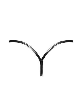 Трусики Noir Handmade P014 Dominae PVC panty with silver clasp XS SX4222 фото