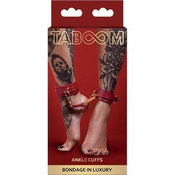 Поножі з карабінами Taboom червоні, золотиста фурнітура TB17151 фото