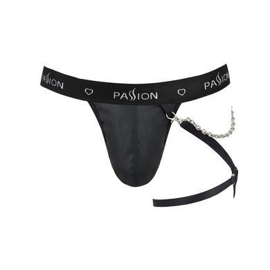 Чоловічі трусики танга з підв&rsquo;язкою Passion 058 THONG BILL XXL/XXXL Black SO7638 фото