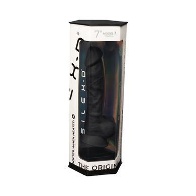 Фалоімітатор SilexD Johnny Black (MODEL 1 size 7in), двошаровий, силікон + Silexpan, діаметр 3,8см SO2861 фото