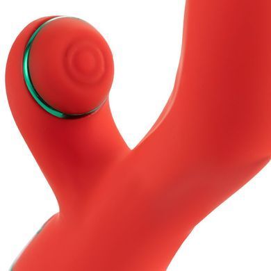 Вібратор-кролик з пульсацією та флогером LOCKINK SEVANDA Whip Vibrating Massage Wand, червоно-зелений SX0903 фото