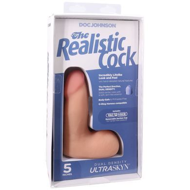Фалоімітатор Doc Johnson The Realistic Cock ULTRASKYN - 5" with Balls Vanilla (надрив паковання!!!) SX4482-R фото