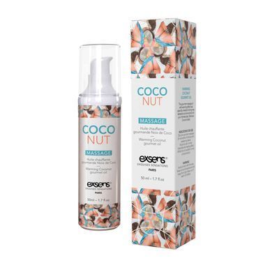Масажна олія EXSENS Coconut 50 мл розігрівальна, без цукру, без парабенів, їстівна SO2358 фото
