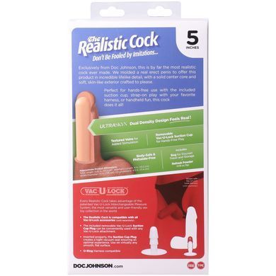 Фалоімітатор Doc Johnson The Realistic Cock ULTRASKYN - 5" with Balls Vanilla (надрив паковання!!!) SX4482-R фото