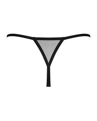 Трусики-стрінги Obsessive Novenes crotchless thong, XL/2XL, сітка, стрепи, прикраса зі стразами SX0624 фото