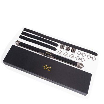 Фіксатор-розпірка LOCKINK Adjustable Spreader Bar Set, чорний, шкіряний, ремені для шиї, рук/ніг SX0853 фото