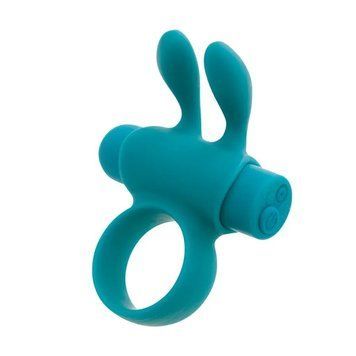 Ерекційне віброкільце S Pleasures Premium Rabbit Ring бірюзове, зі знімною віброкулею та вушками SX4582 фото