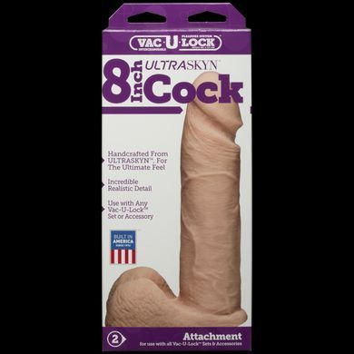 Фалоімітатор Doc Johnson Vac-U-Lock - 8 Inch ULTRASKYN Cock White (м'яте паковання!!!) SO1561-R фото