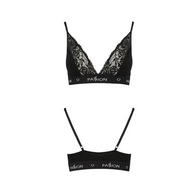 Еластичний топ з мереживом Passion PS001 TOP L, black SO4175 фото