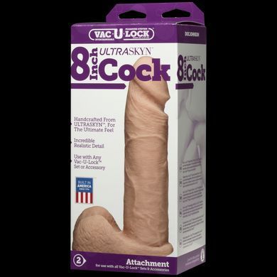 Фалоімітатор Doc Johnson Vac-U-Lock - 8 Inch ULTRASKYN Cock White (м'яте паковання!!!) SO1561-R фото