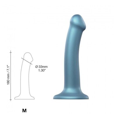 Насадка для страпону Strap-On-Me Mono Density Dildo M Blue, діам. 3,3 см, одношаровий силікон, гнучк SO3569 фото