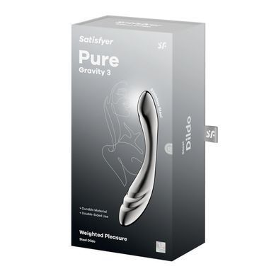 Металевий дилдо Satisfyer Pure Gravity 3, двосторонній, можна нагрівати й охолоджувати, дуже важкий SX3255 фото