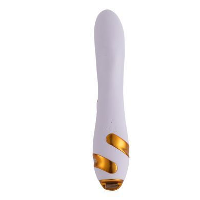 Вібратор-кролик з пульсацією та флогером LOCKINK SEVANDA Whip Vibrating Massage Wand, біло-золотий SX0904 фото