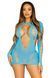 Безшовна мінісукня Leg Avenue Long sleeve cut out mini dres One size Turquoise SO8571 фото 1