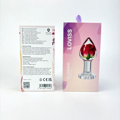 Розкішна анальна пробка Loviss Rose Anal Plug зі справжньою трояндою всередині SX3987 фото