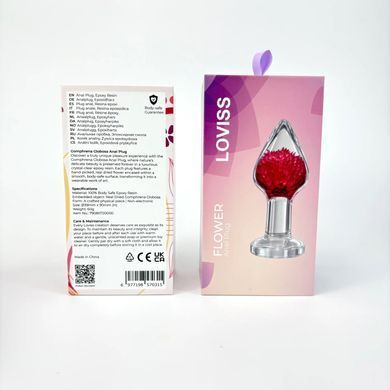 Розкішна анальна пробка Loviss Gomphrena Globosa Anal Plug зі справжнім амарантом усередині SX3988 фото