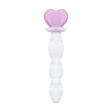 Скляний анальний ланцюжок Gildo Glass Butt Plug Heart Shape No. 35 SX5025 фото