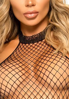 Еротичний сітчастий бодістокінг Leg Avenue Racer neck bodystocking Black SO9157 фото