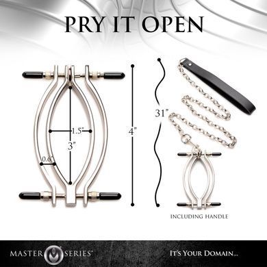 Затискач для статевих губ Master Series: Pussy Tugger Adjustable Vagina Clamp with Chain SO8797 фото