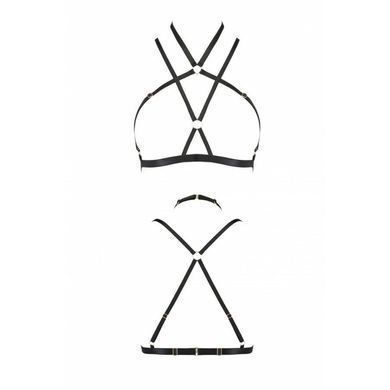 Портупея-стрепи Passion Exclusive KELIS BRA XXL/XXXL, black, трусики в комплекті SO6414 фото