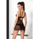 Сорочка беби долл прозрачная GISELE CHEMISE black S/M - Passion Exclusive, трусики PS24602 фото 5