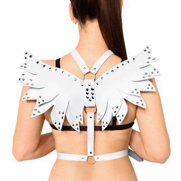 Жіноча портупея Art of Sex - Wings біла L-2XL, екошкіра SX2368 фото