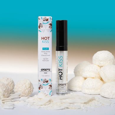 Стимулювальний блиск для губ EXSENS Coconut Hot Kiss 7 мл, зігріває та охолоджує SO5540 фото