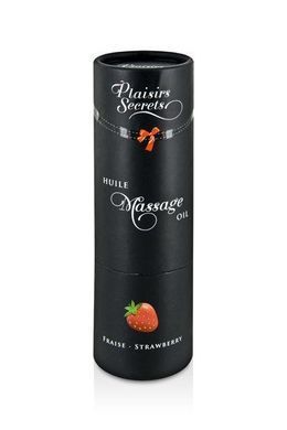 Масажна олія Plaisirs Secrets Strawberry (59 мл) з афродизіаками, їстівна, подарункове паковання SO1842 фото