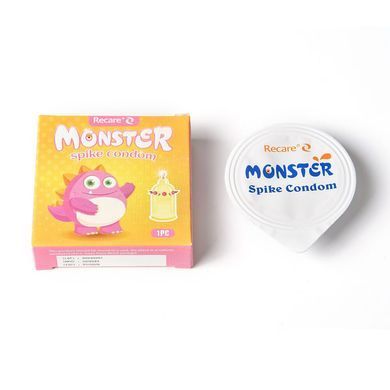 Насадка на член Recare Pink Monster Spike Condom (презерватив з кульками та вусиками) SX3340 фото