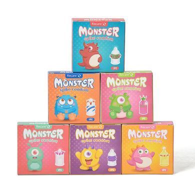 Насадка на член Recare Pink Monster Spike Condom (презерватив з кульками та вусиками) SX3340 фото