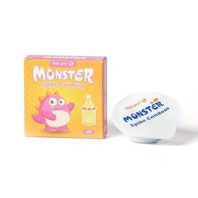 Насадка на член Recare Pink Monster Spike Condom (презерватив з кульками та вусиками) SX3340 фото