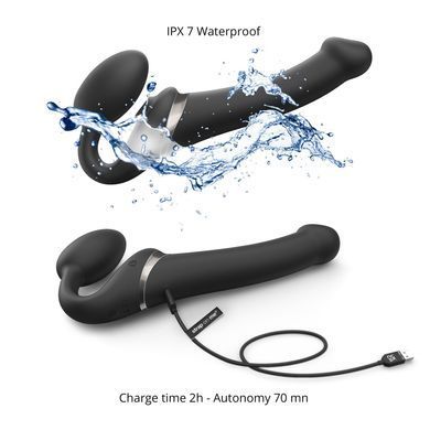 Безремінний вібрострапон з вакуумною стимуляцією Strap-On-Me MULTI ORGASM Black XL (м'яте паковання!!!) SO6824-R фото