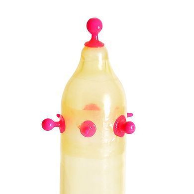 Насадка на член Recare Pink Monster Spike Condom (презерватив з кульками та вусиками) SX3340 фото