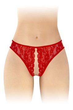 Трусики з відкритим доступом Fashion Secret Victoria Red, мереживо SX2608 фото