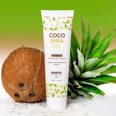 Органічна кокосова олія каріте (ши) для тіла EXSENS Coco Shea Oil 100 мл, сертифікат ECOCERT SO3332 фото